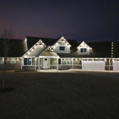 White Permanent Roofline Lighting Photo