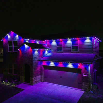 Color Changing Permanent Roofline Lighting Photo