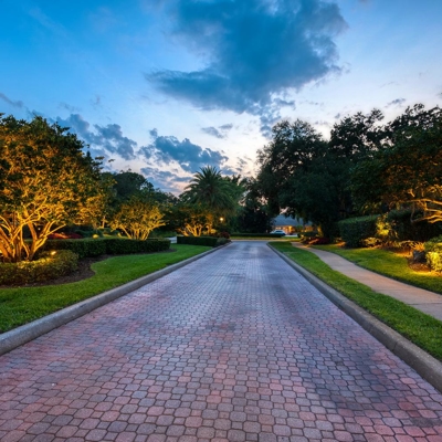 Add beauty and security to your HOA community in Sarasota with landscape lighting. Photo