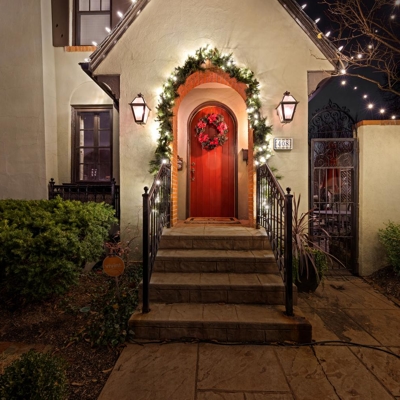Front Door Holiday Lighting Photo