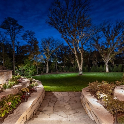 Naperville, IL backyard landscape lighting Photo