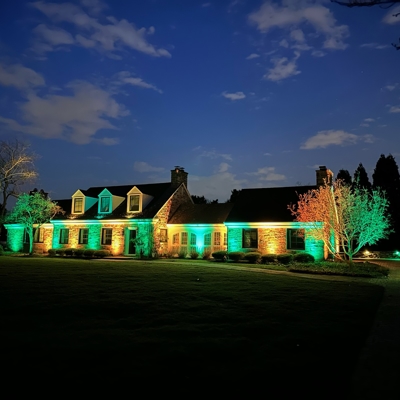 Green and orange color changing lights Photo
