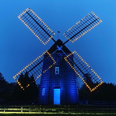 Windmill with lights Photo