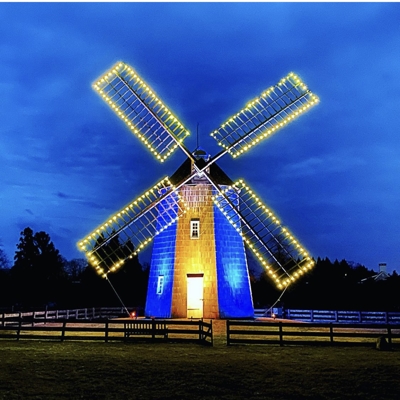 Windmill with lights Photo