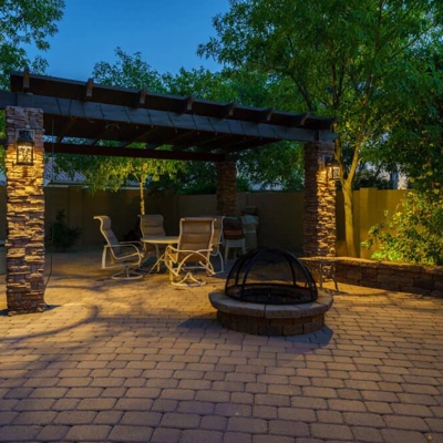 Backyard lighting in Phoenix Photo