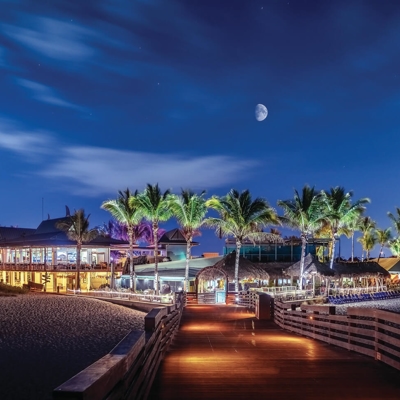 OLP added landscape and dock lighting for the Sharky&rsquo;s restaurant in Venice, Florida. Photo