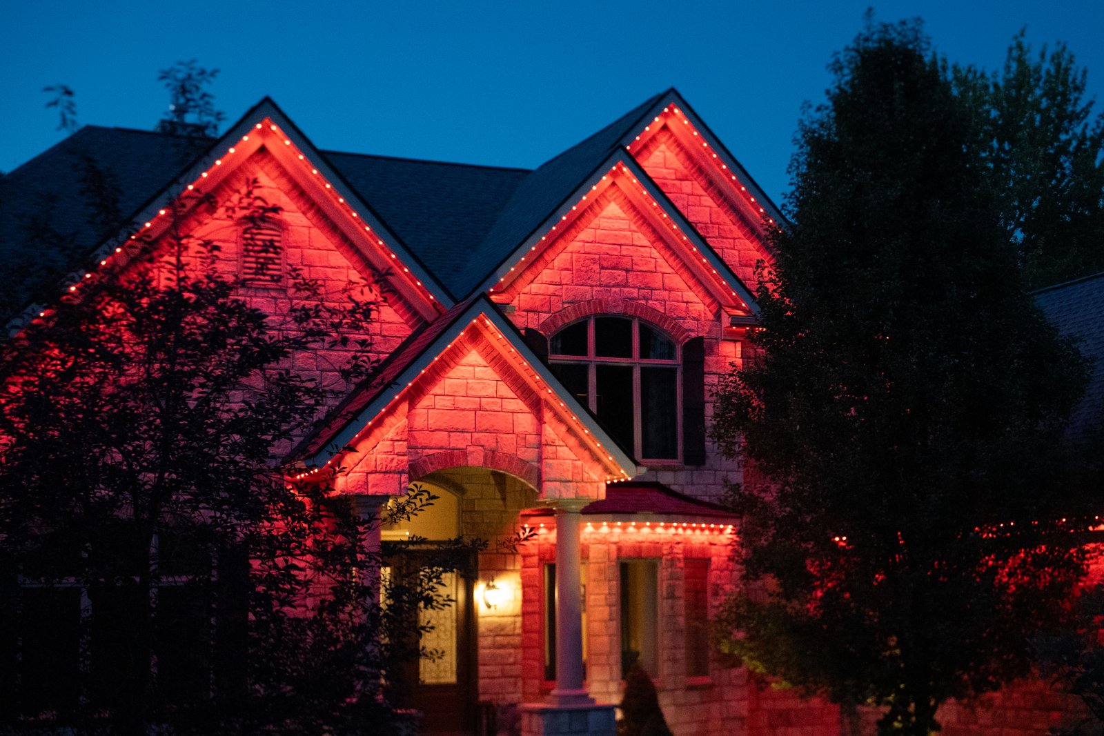 permanent roofline lighting installation in Ashland, VA