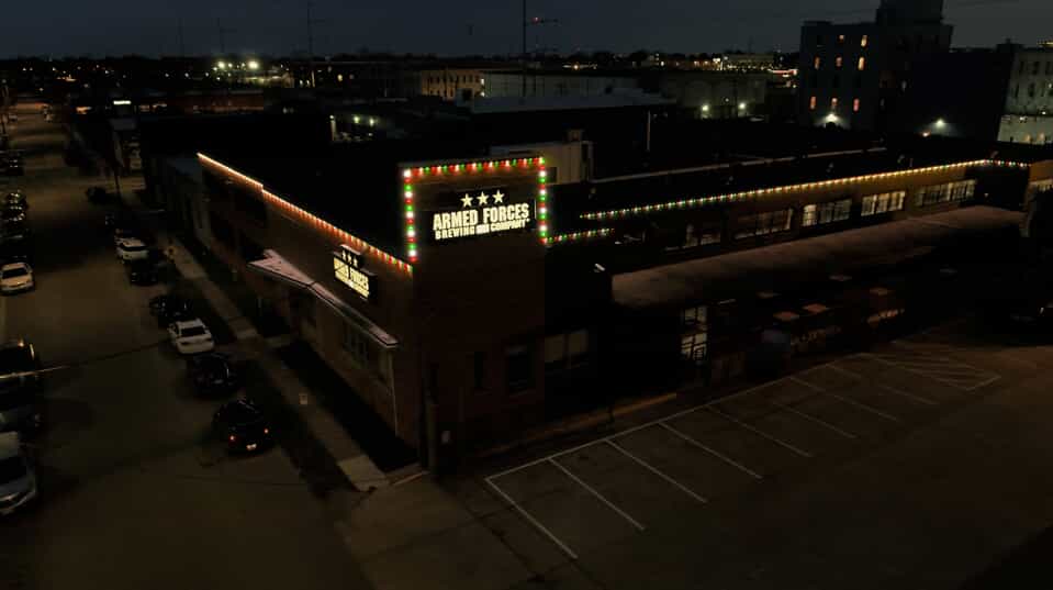 Armed Forces Brewery Red Green White Lights