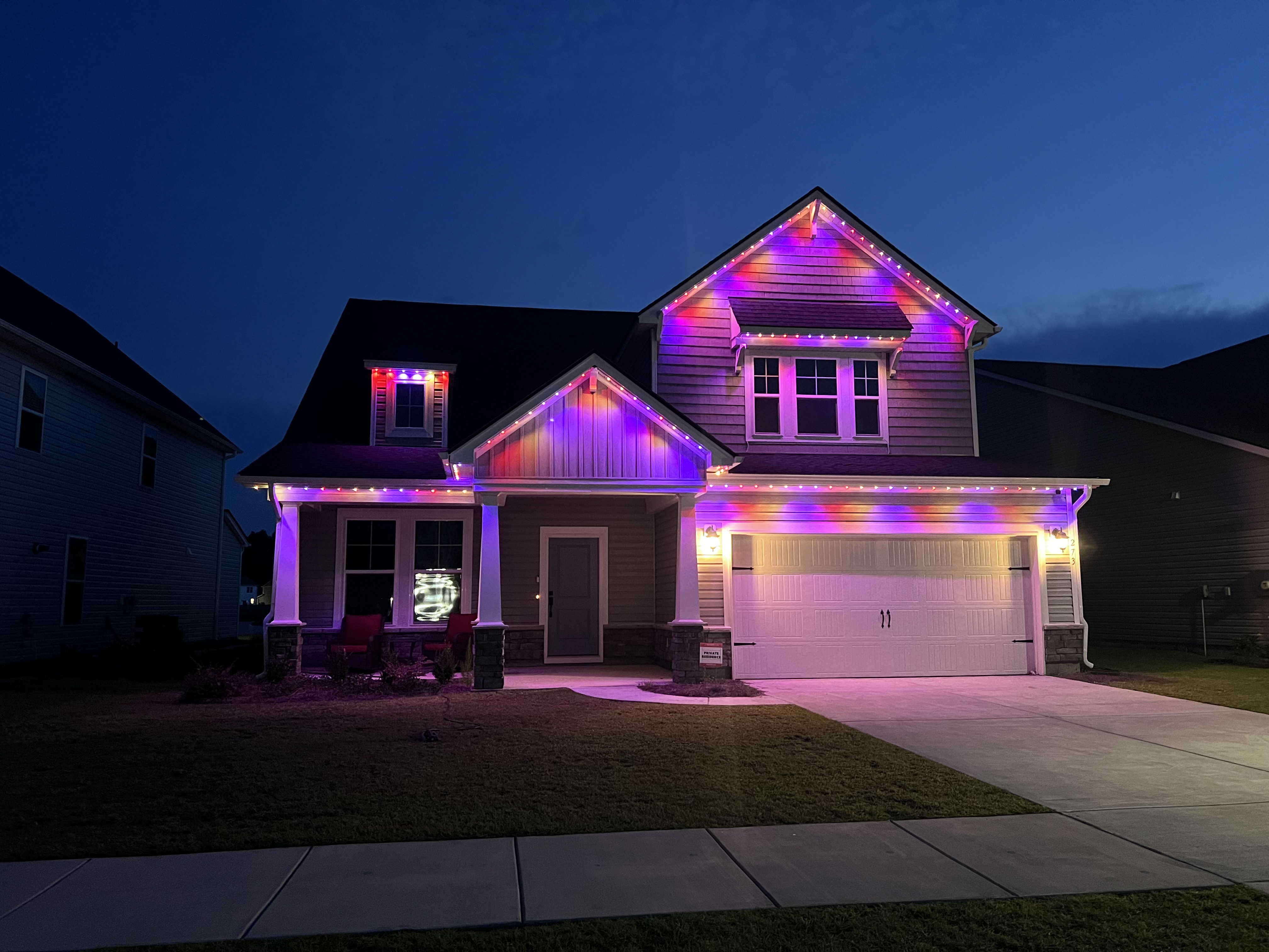 permanent roofline lighting in Prince George, VA