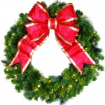 wreath with red bow 