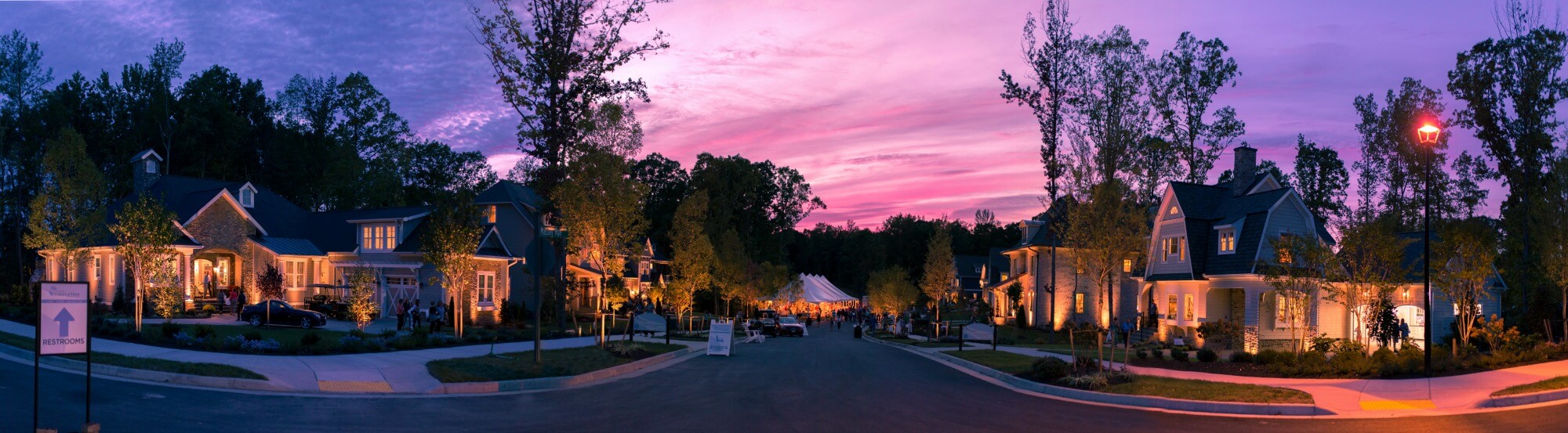Outdoor lighting during sunset