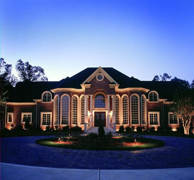 House with landscape lighting