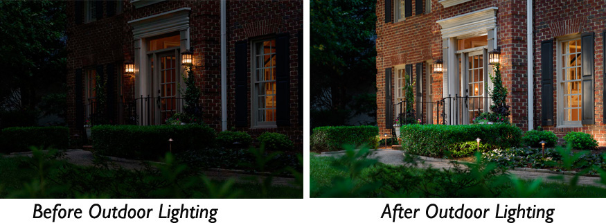 Front of home facade lighting