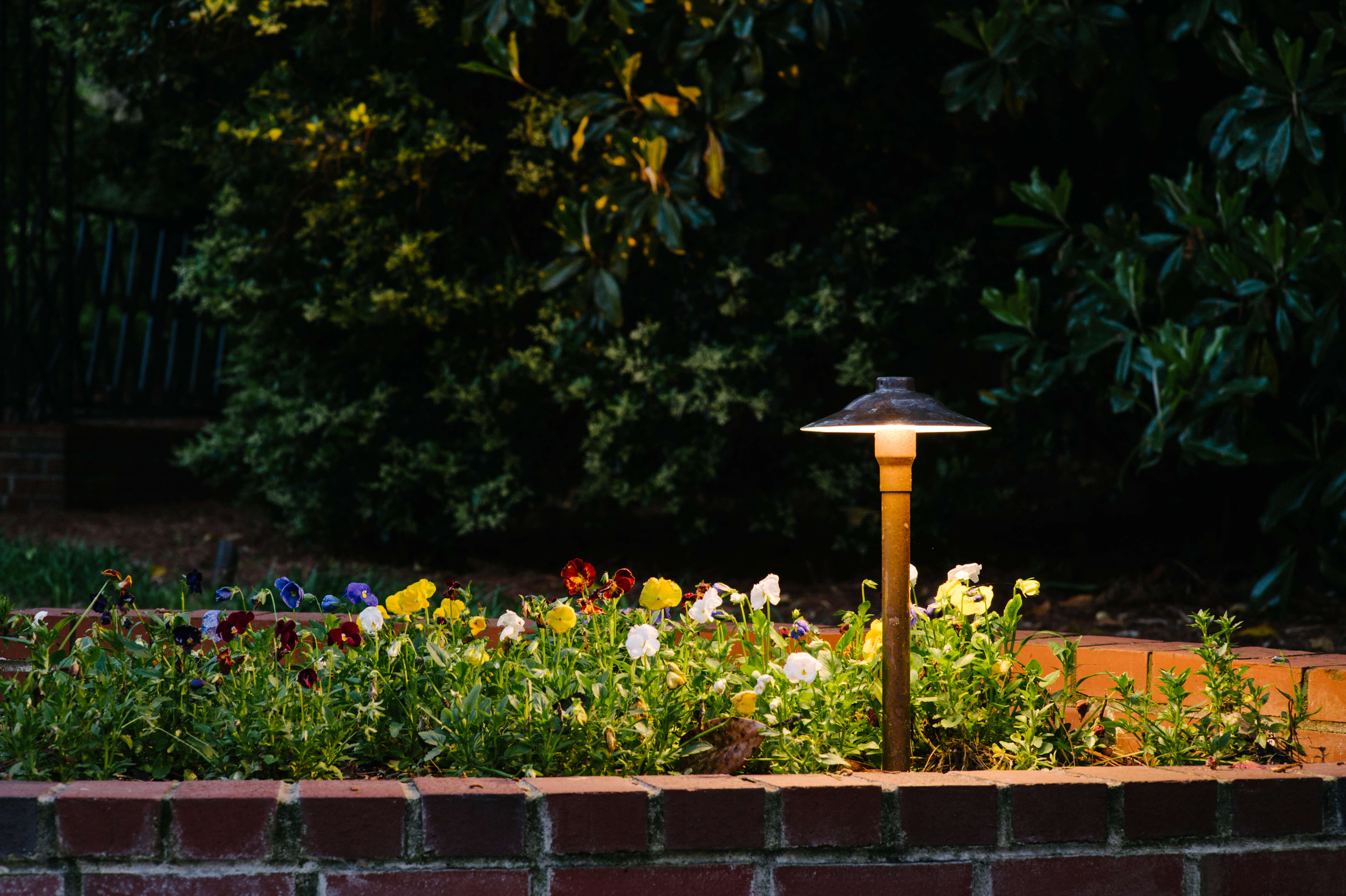 Copper and brass outdoor lighting