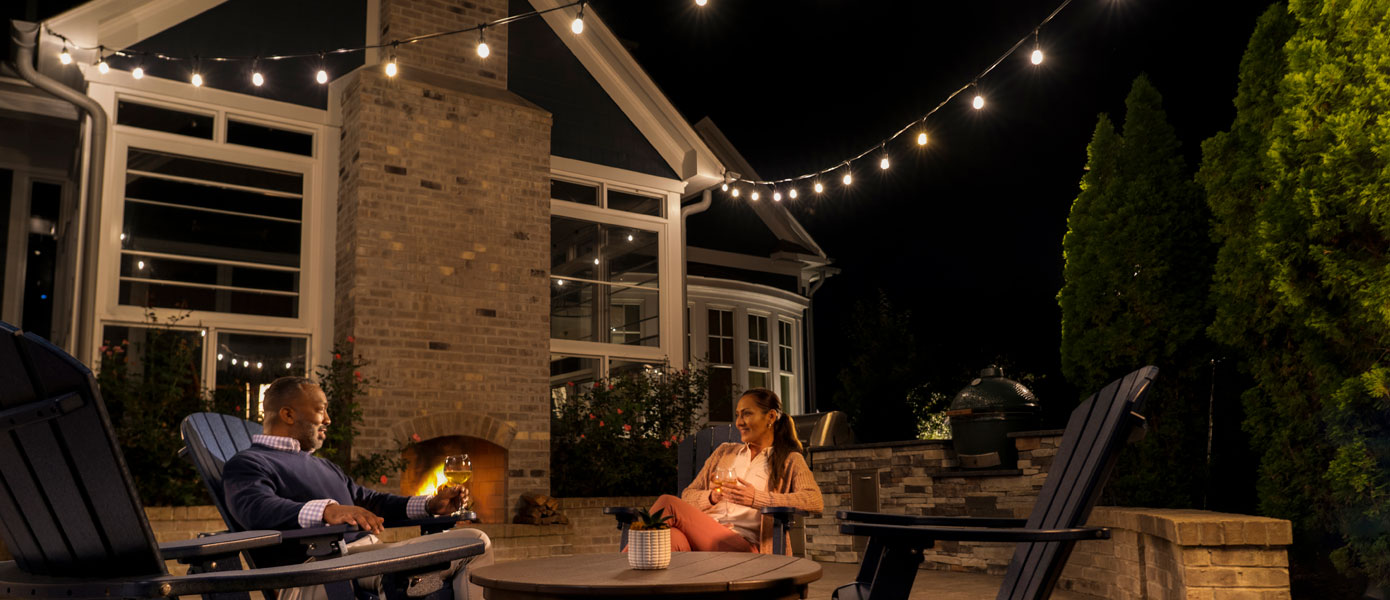 Outdoor string patio lighting