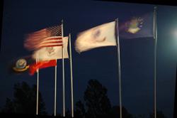 Flags at night