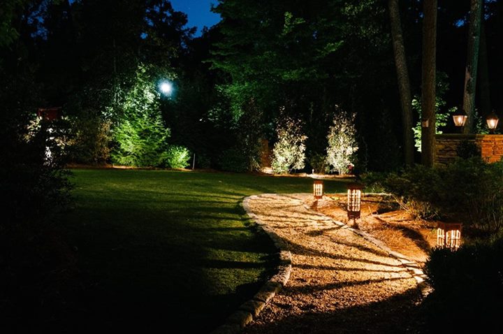 pathway with attraction lighting