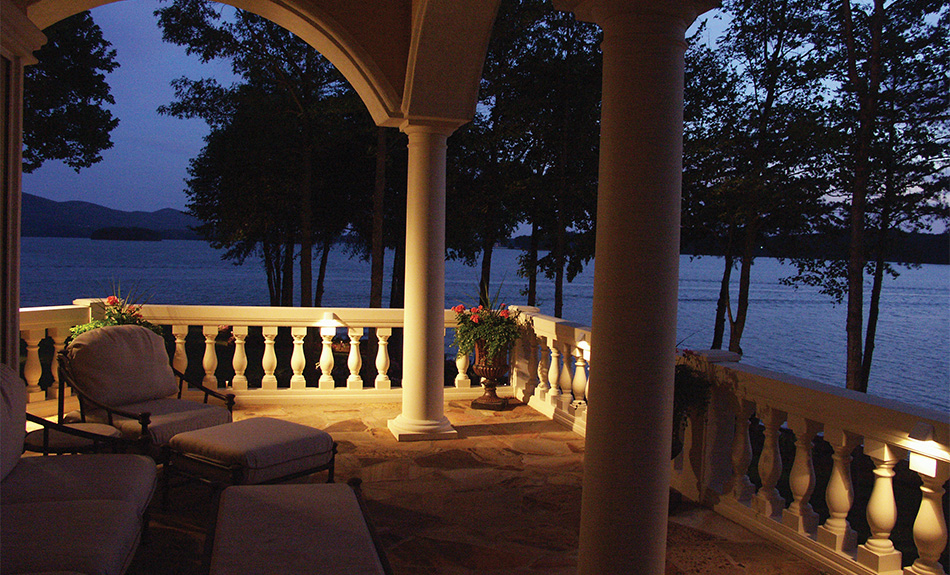 Balcony with lighting