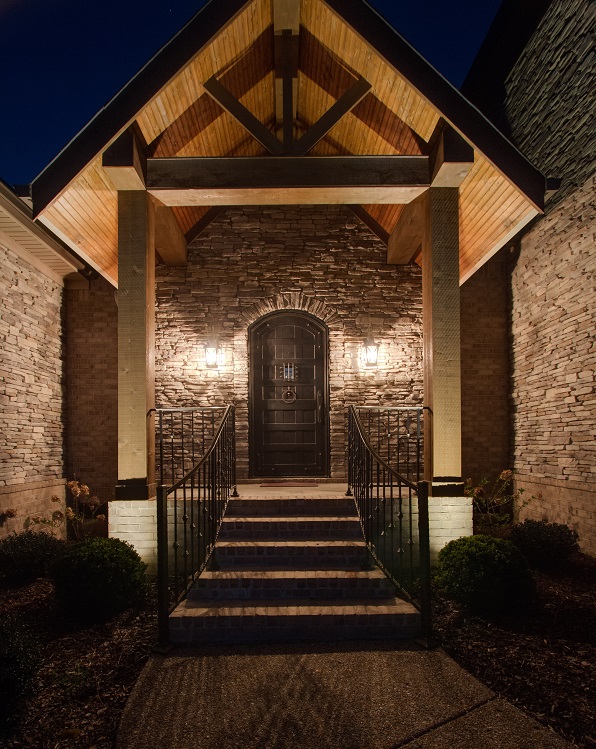 Exterior home with LED lighting