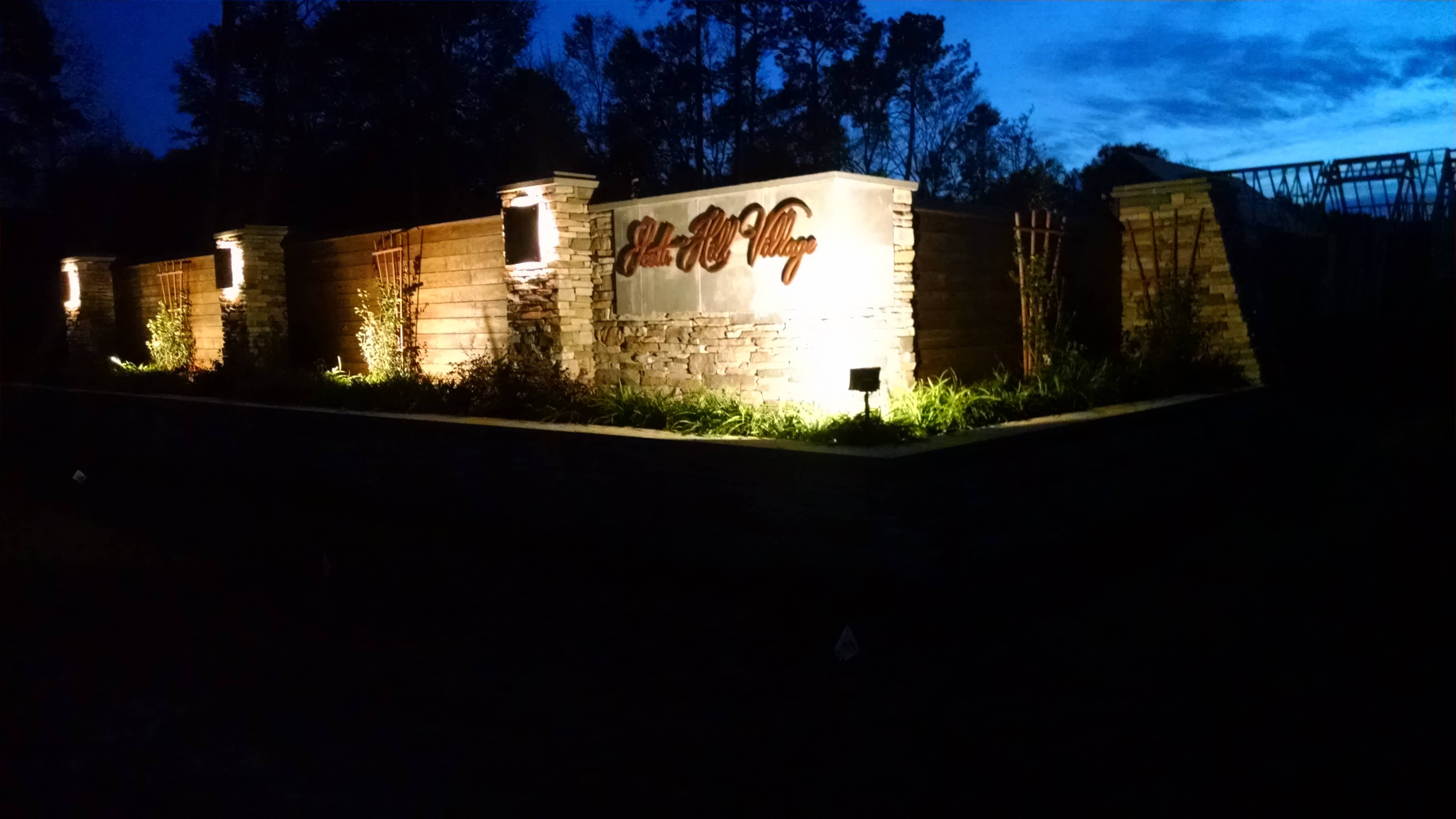 Gate lighting at Scotts Hill Village