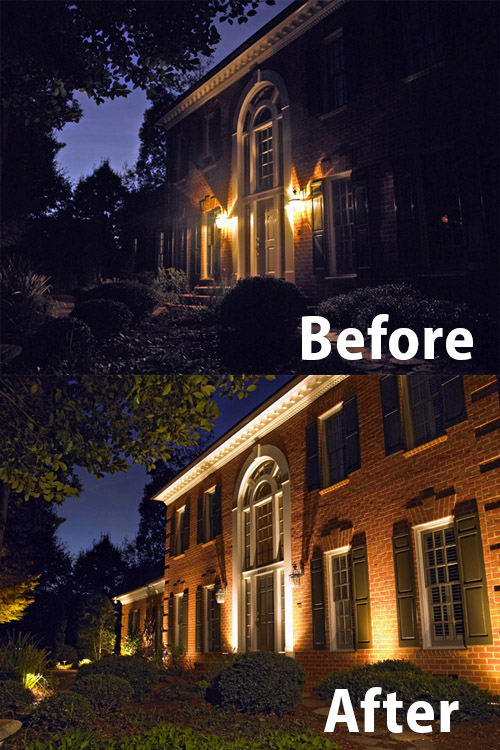 Before and After upgraded lighting