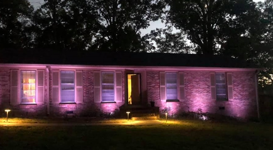 Greenville Color Changing Outdoor Lighting Installation | Outdoor Lighting Perspectives