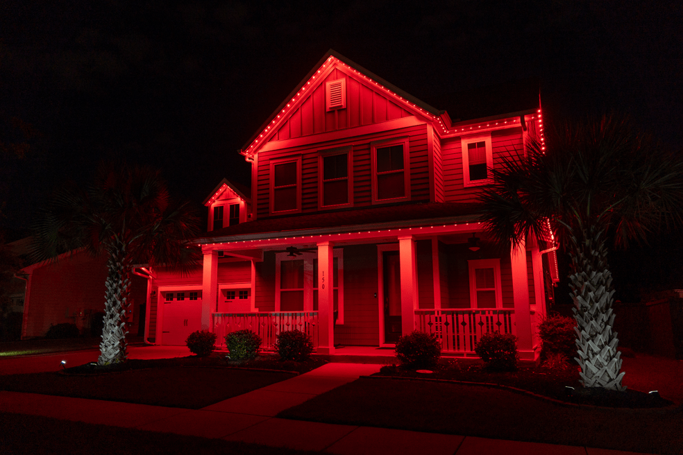 red Permanent Roofline Lighting