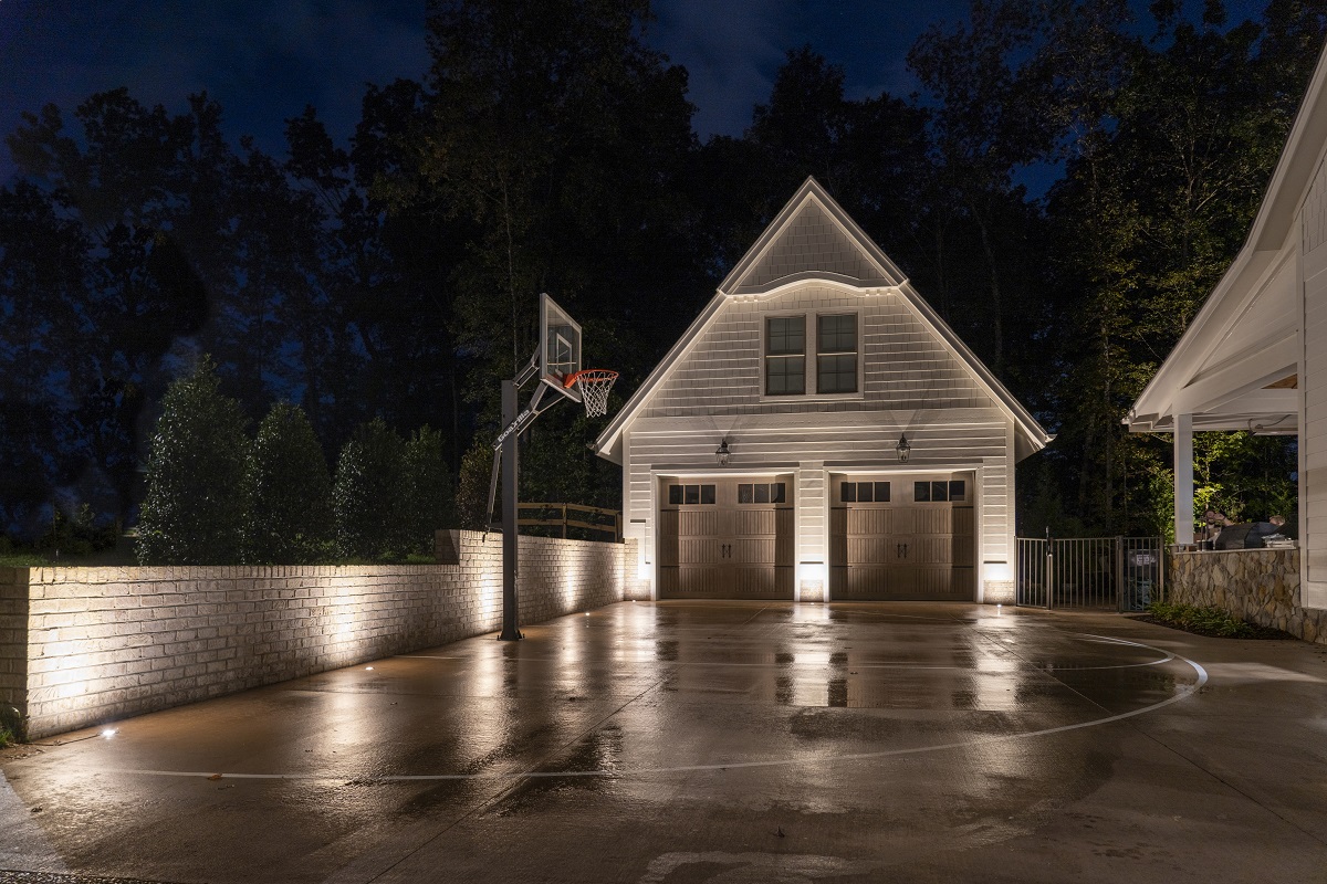 basketball court and driveway