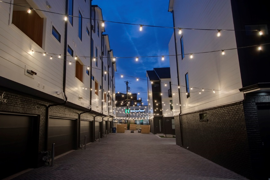 residential and apartment string lighting - outdoor