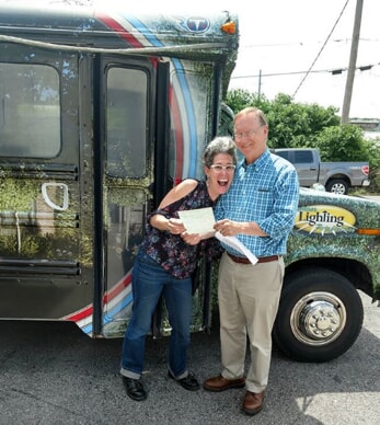 heather jacks and marc severance with bus 