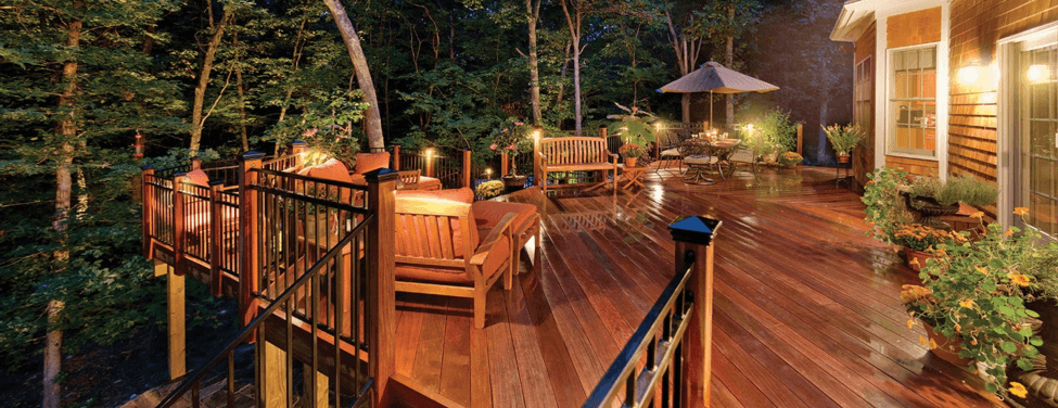 side view of deck lighting 