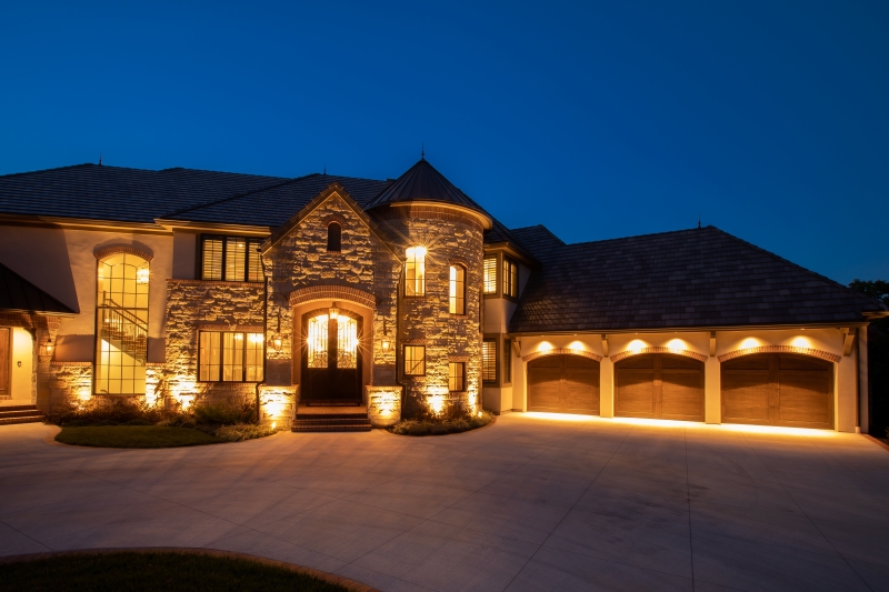 Front Facade of Well Lit Home