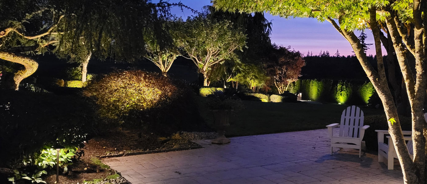 Tinley Park IL landscape lighting on patio