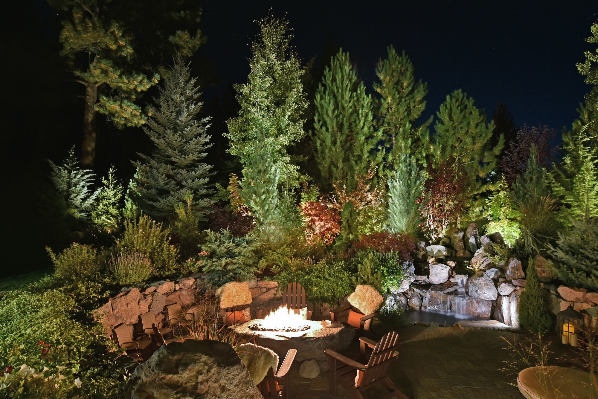 fire pit patio lighting