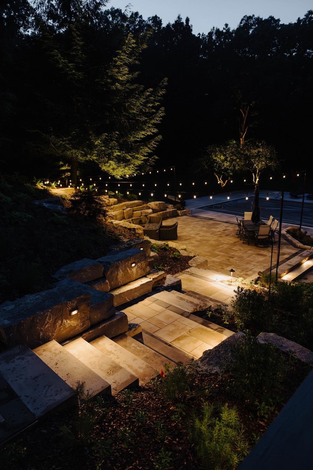 outdoor pathway patio lighting in aurora chicago illinois
