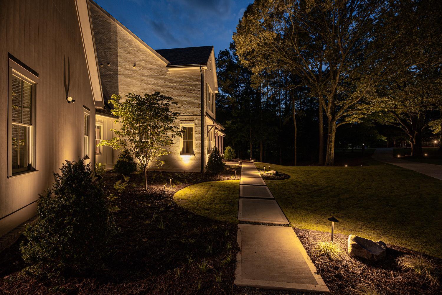 pathway lighting at night highland indiana