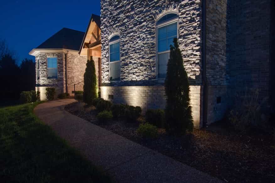 Home with professional landscape lighting