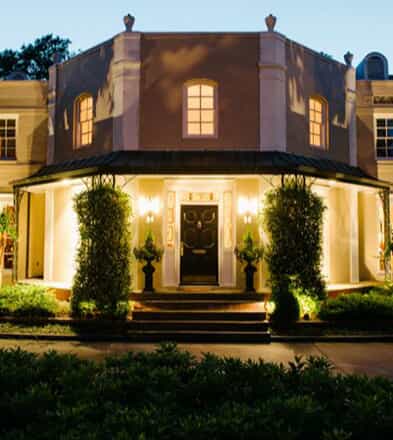 Front porch with professional lighting