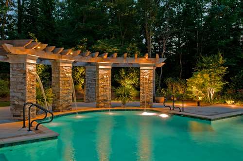 Pool with outdoor lighting