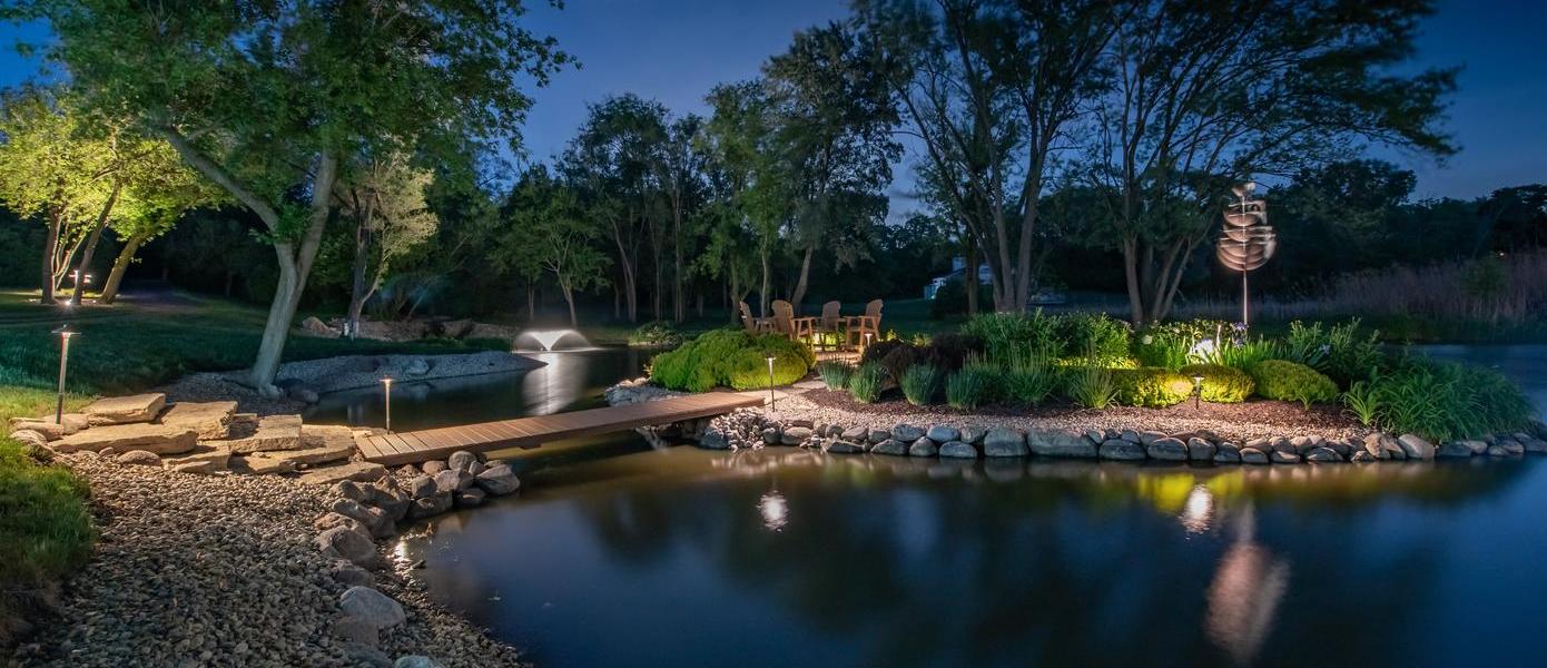 outdoor area with lighting