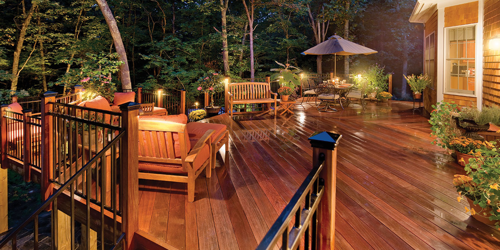 Deck with professional lighting