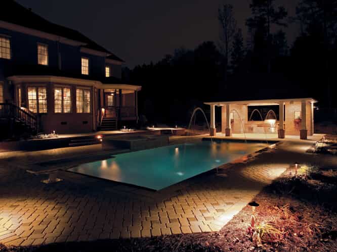 outdoor lighting pool area