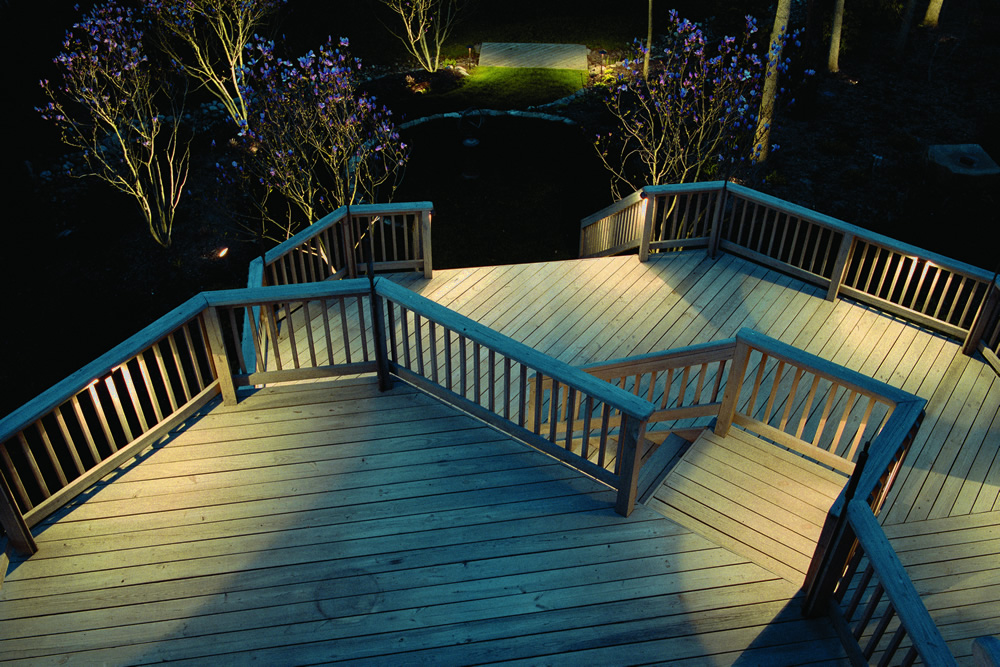 outdoor deck lighting installation in St. Louis MO