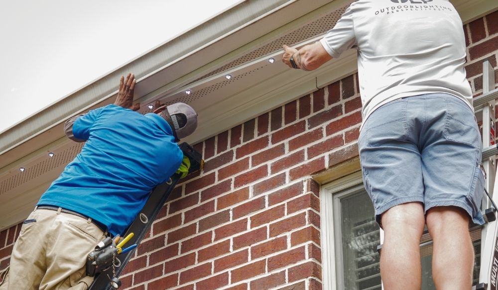 permanent holiday lights installation, soffit lights