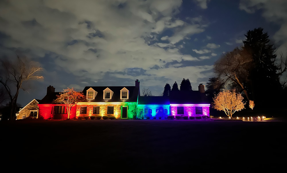 rainbow outdoor lighting for pride