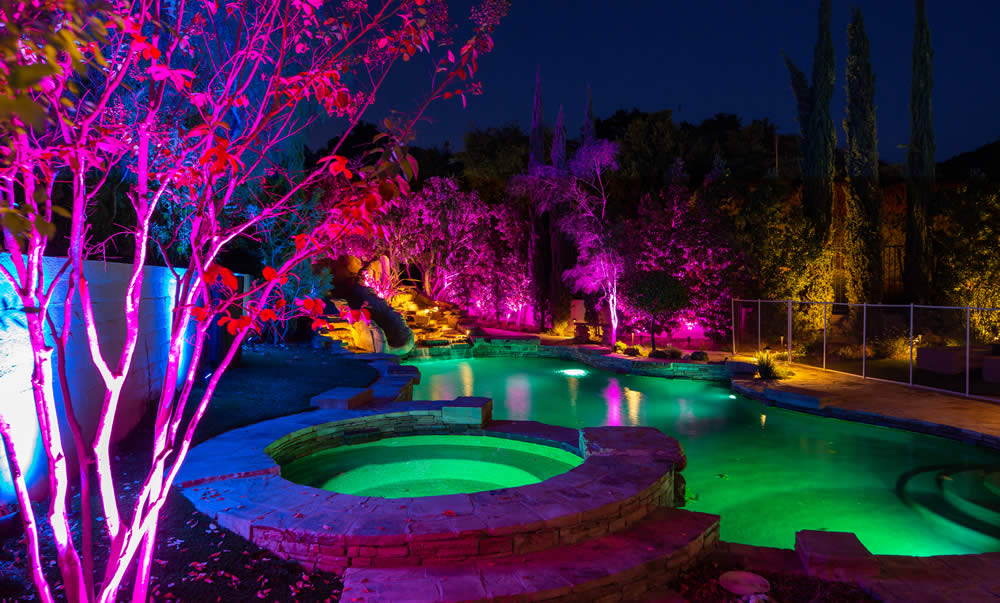 RGB outdoor color changing pool landscape lighting