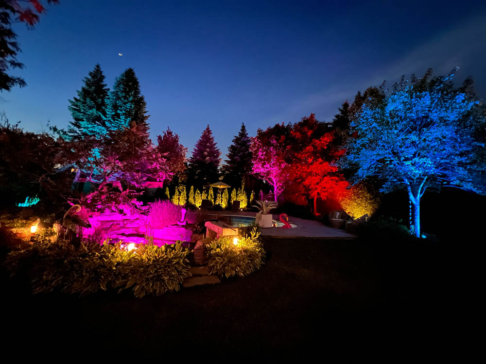 smart patio lighting, color changing