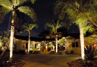 Outdoor lighting at a home