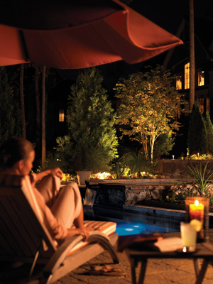 backyard lighting patio space