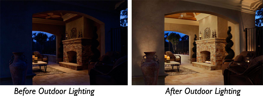 Before and After Patio Lighting